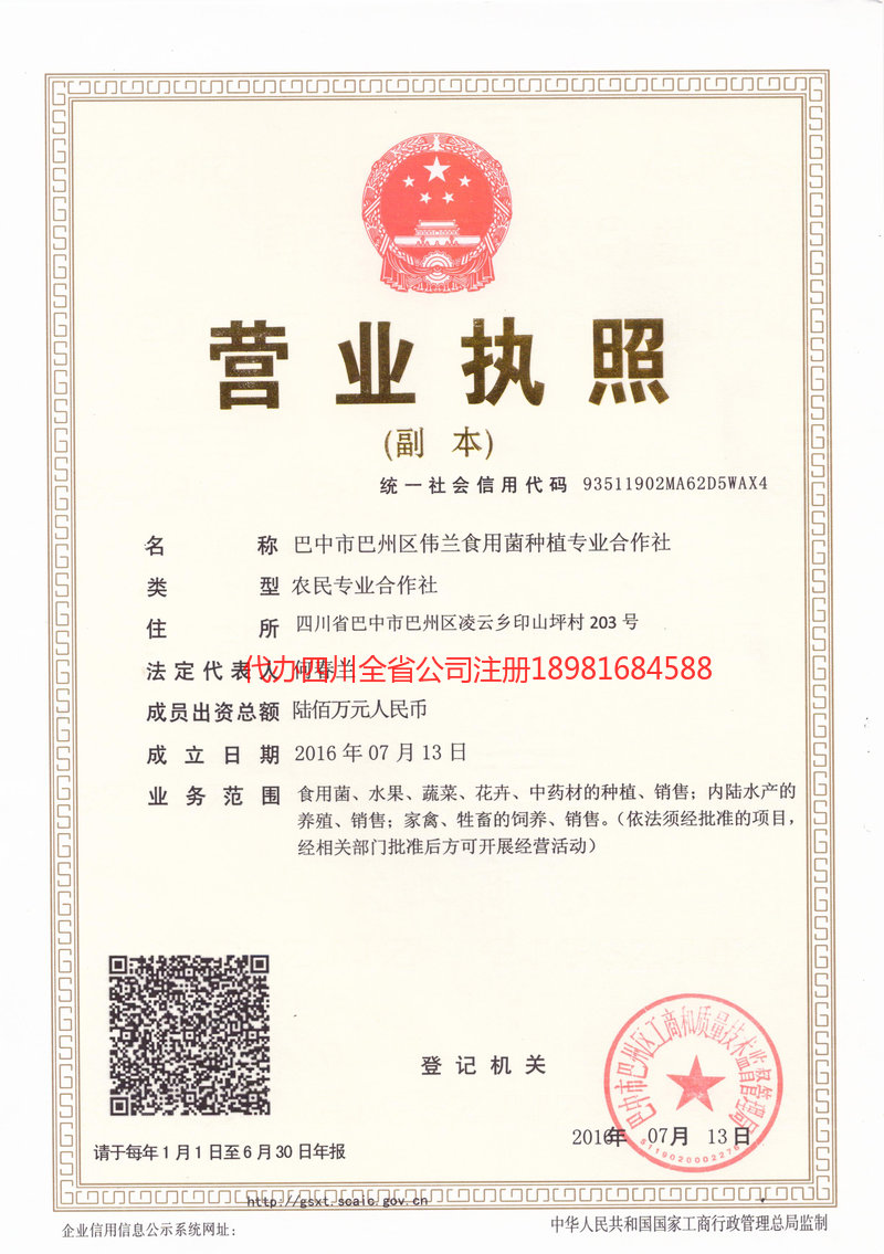 东莞东莞伟兰食用菌种植专业合作社